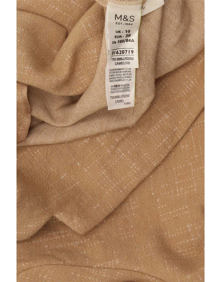 Женский пиджак оверсайз Marks & Spencer UK 10, маленький, бежевый в крапинку