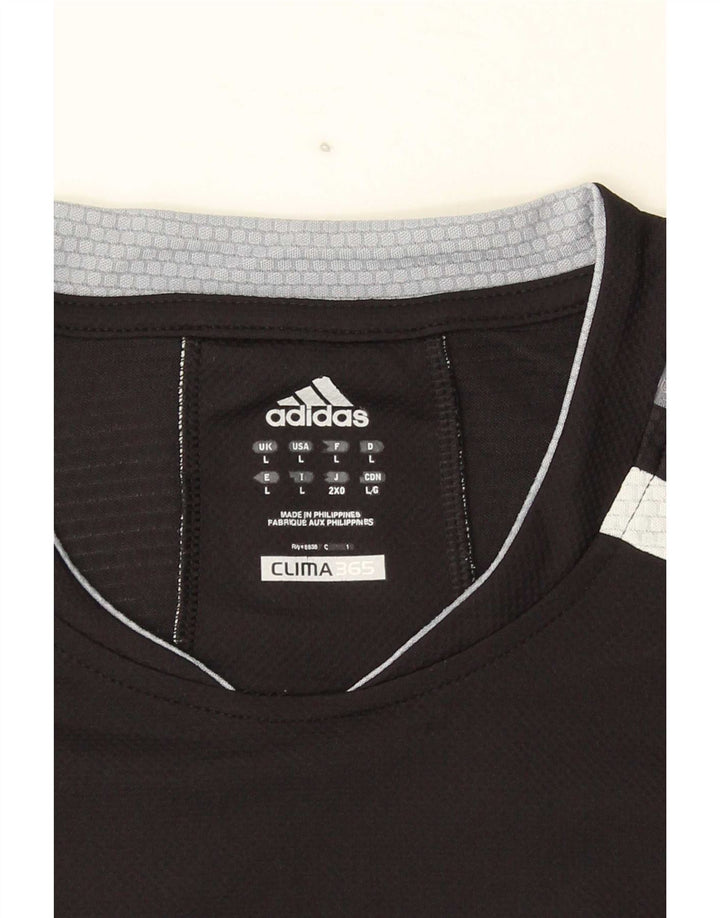 Мужская футболка Adidas Climacool, большая черная, с цветными блоками