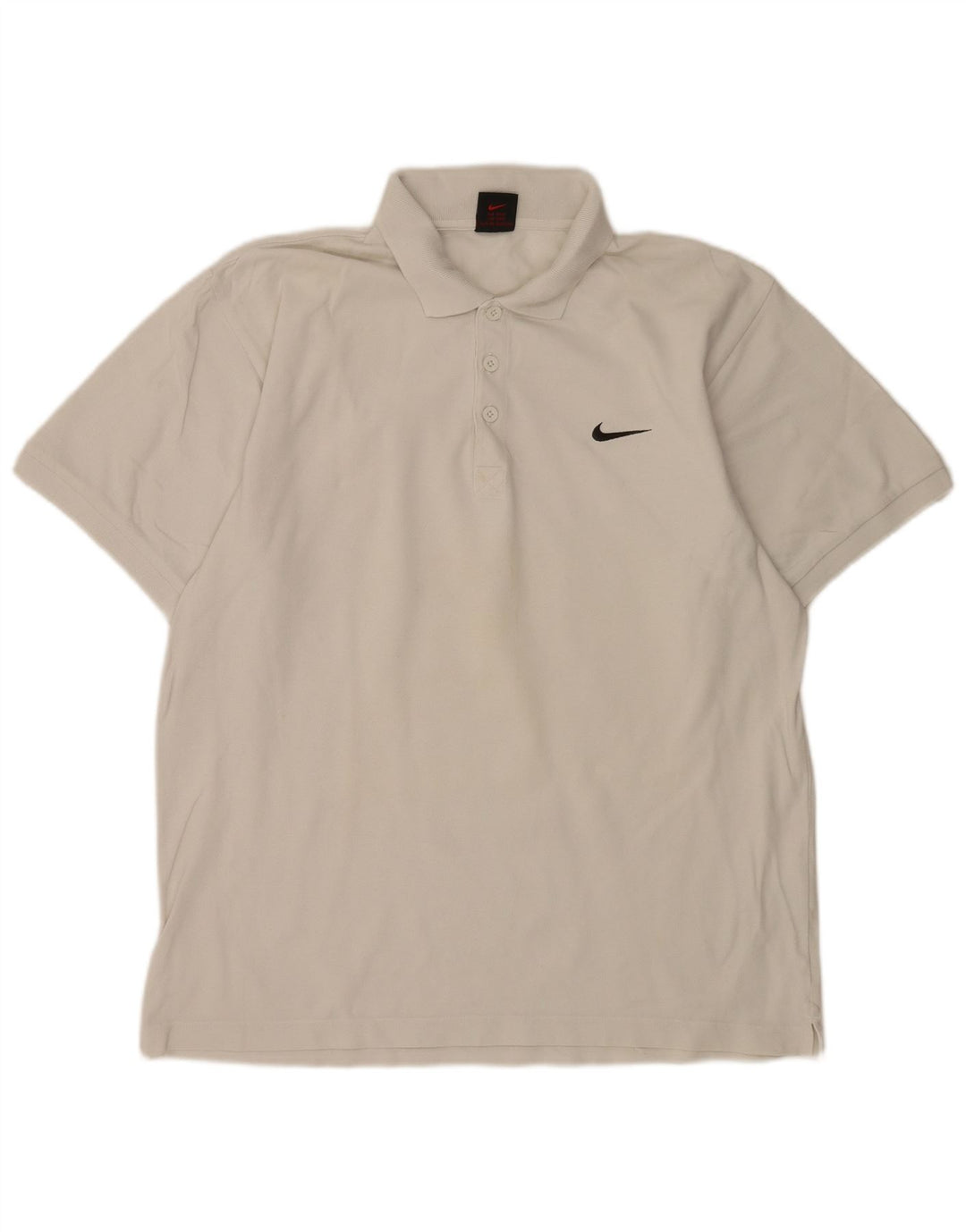 Мужская рубашка-поло Nike UK 39/41, средний белый хлопок, белый цвет