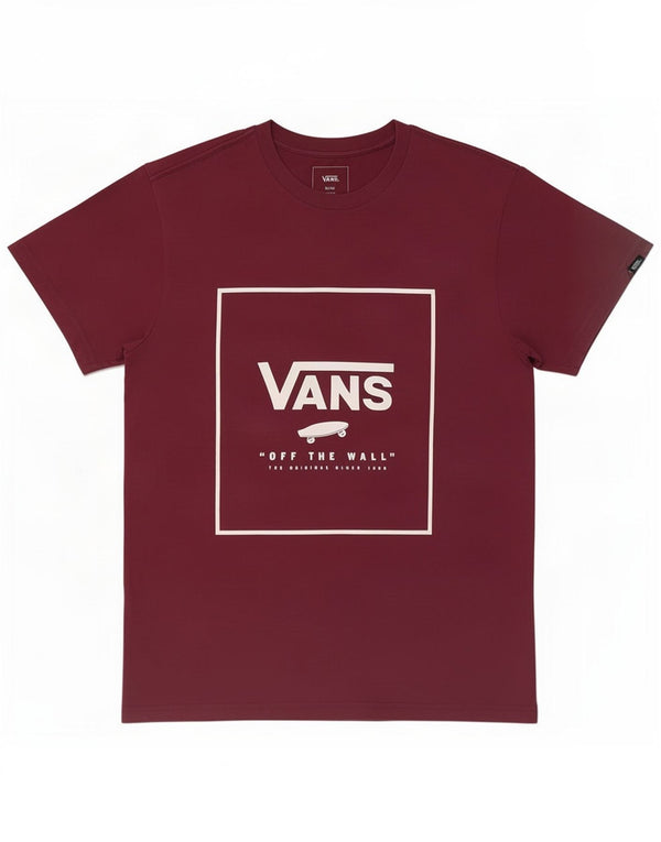 Женская футболка с рисунком Vans Custom Fit Top UK 10, маленький бордовый хлопок
