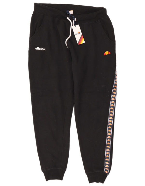 Мужские спортивные брюки Ellesse с графическим рисунком, джоггеры, большие черные хлопковые брюки