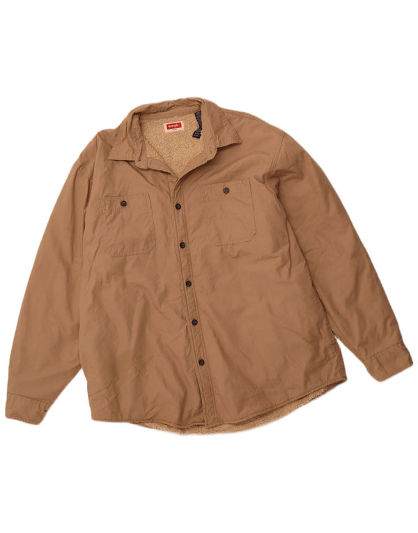 Мужская куртка WRANGLER из шерпы UK 42 XL, коричневый хлопок