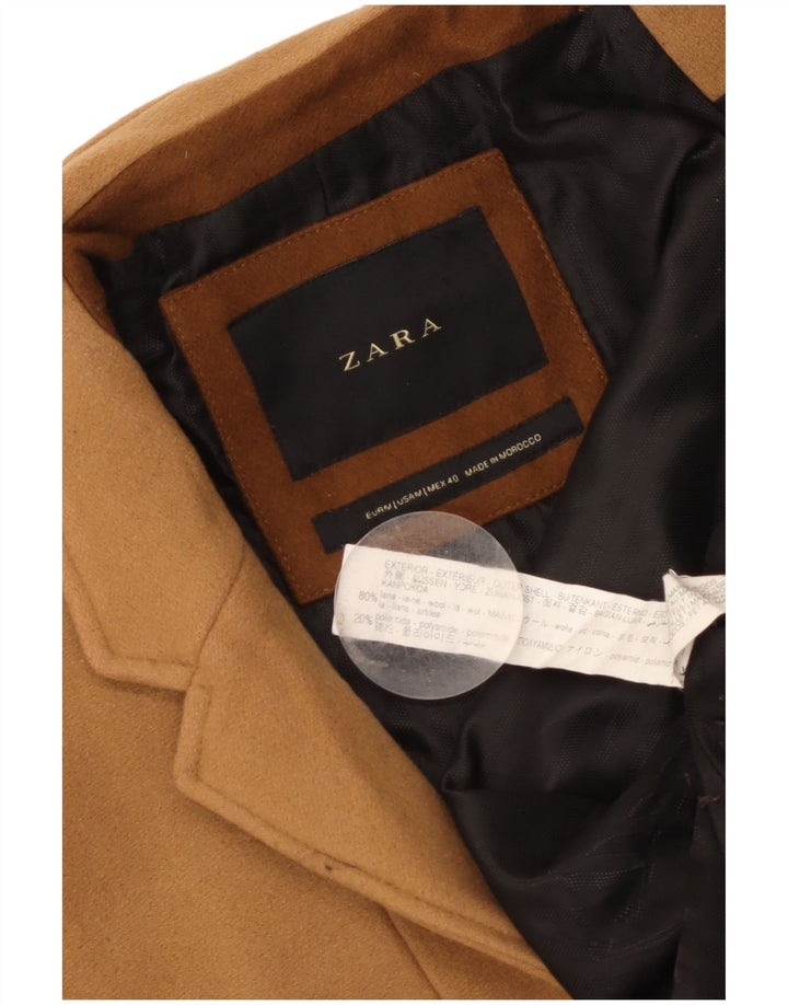 Мужское пальто Zara UK 38, средний бежевый, шерсть