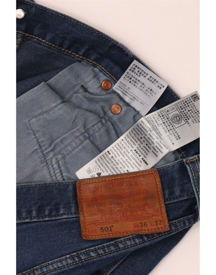 Мужские прямые джинсы Levi's 501 W36 L32 синие, хлопок