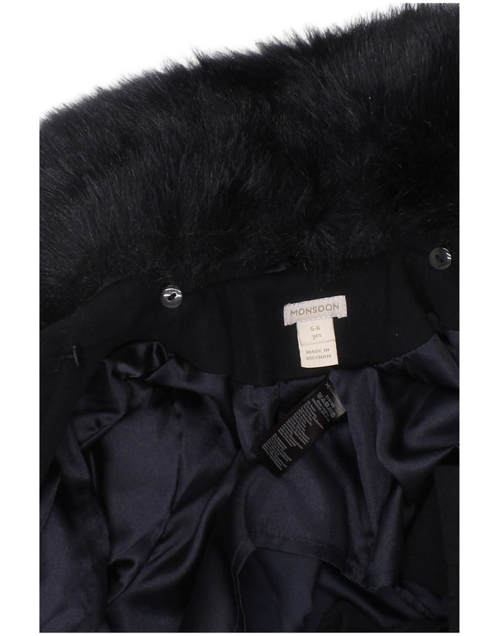 Пальто Monsoon для девочек 5–6 лет, темно-синий, полиэстер