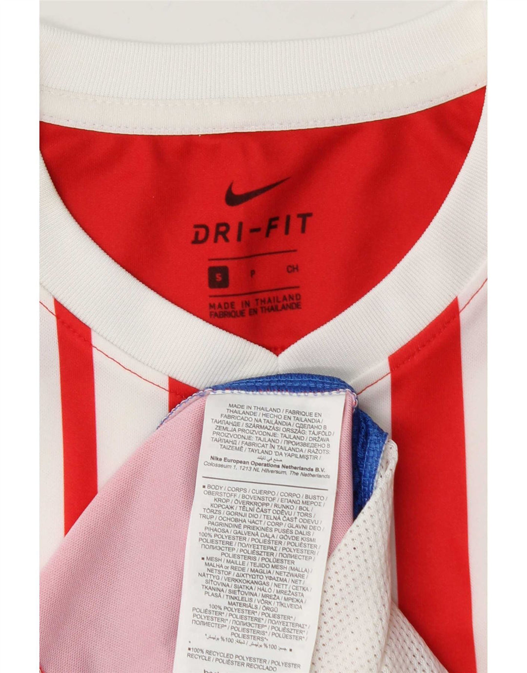 Мужская футболка Nike Dri Fit, полиэстер, маленькая красная полоска