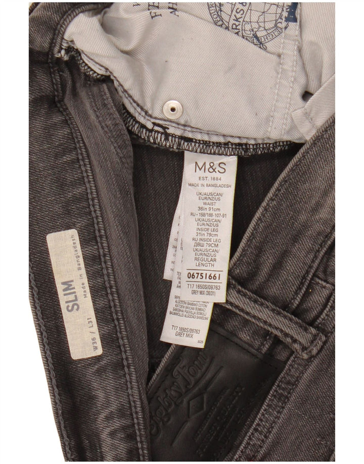 Мужские узкие джинсы Marks & Spencer W36 L31 серые, хлопок
