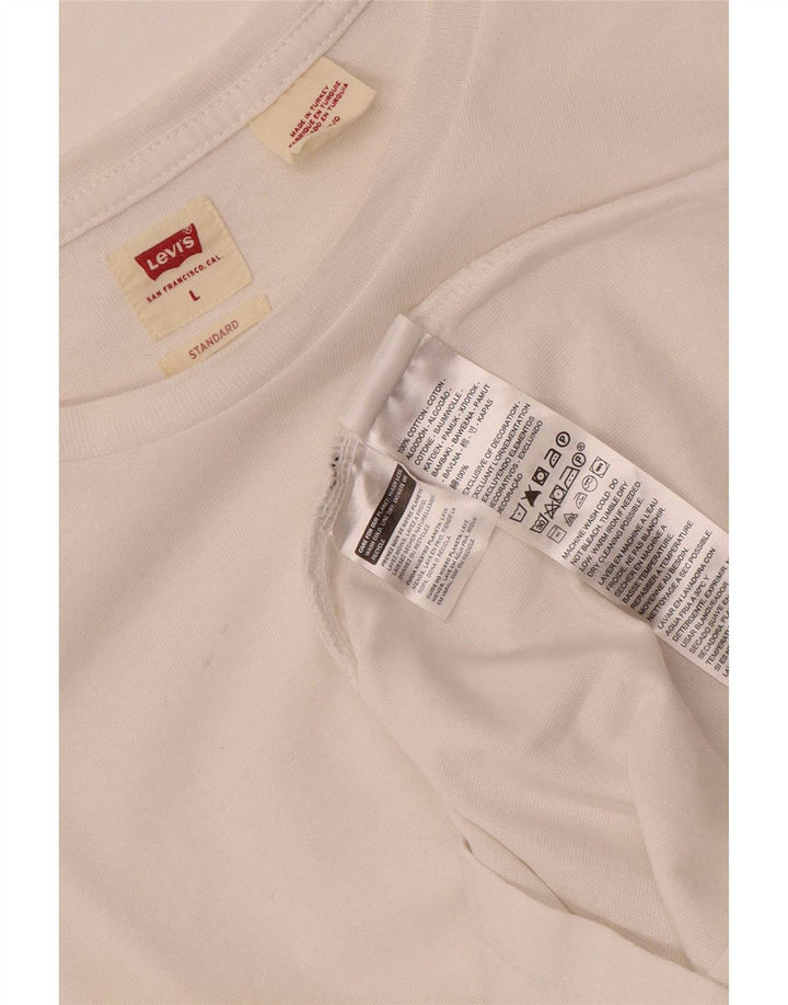 Мужская стандартная футболка Levi's, большой белый хлопок