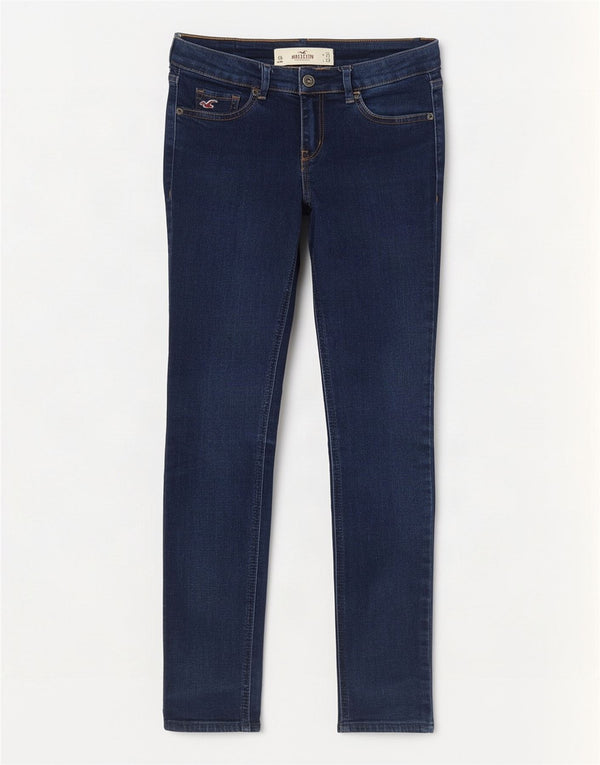 Женские джинсы скинни Hollister US 1 XS W25 L29 Темно-синий хлопок