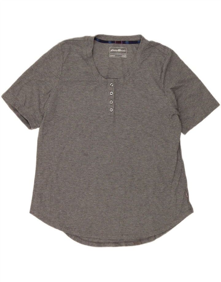 EDDIE BAUER Womens T-Shirt Top UK 18 XL Grey Polyester Vintage Eddie Bauer and Second-Hand Eddie Bauer from Messina Hembry 