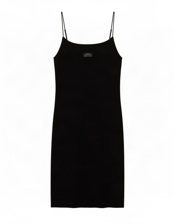 Женское мини-платье-комбинация Zara UK 14, большой черный хлопок