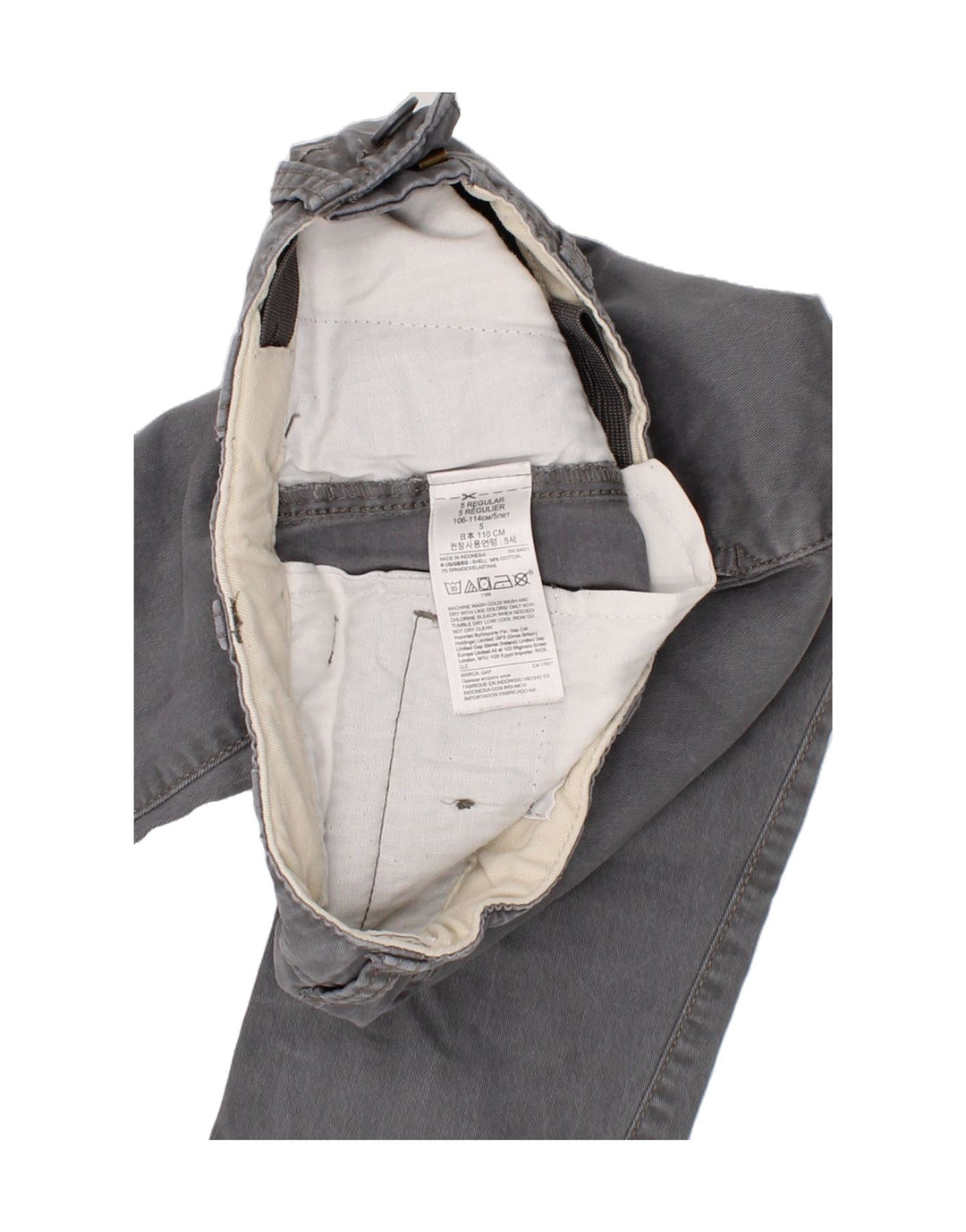 GAP Boys Regular Chino Trousers 4-5 Years W22 L17  Grey Cotton Vintage Gap and Second-Hand Gap from Messina Hembry 