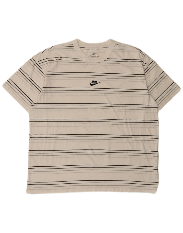 Мужская футболка свободного кроя Nike, хлопковый топ XL в белую полоску