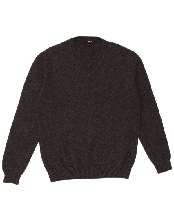 Мужской джемпер с v-образным вырезом Fila XL, черная шерсть