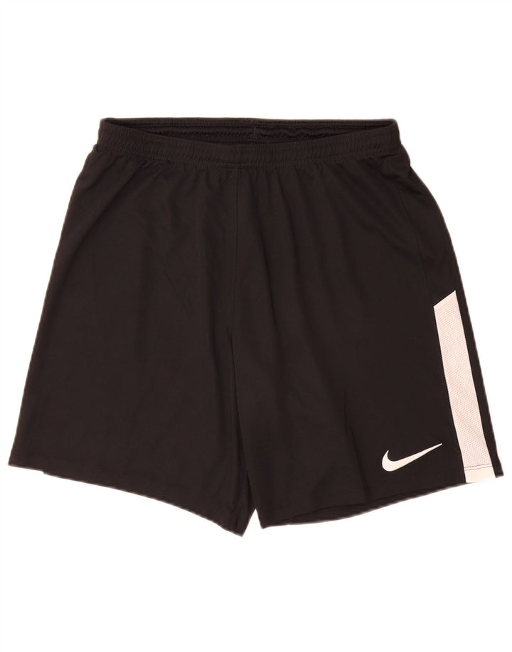 Мужские спортивные шорты Nike Dri Fit среднего размера, полиэстер с цветными блоками, средний черный