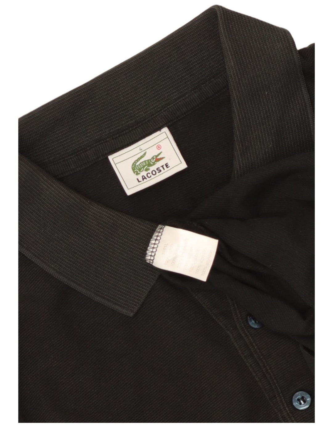 Мужская рубашка-поло Lacoste, размер 4, средний черный хлопок
