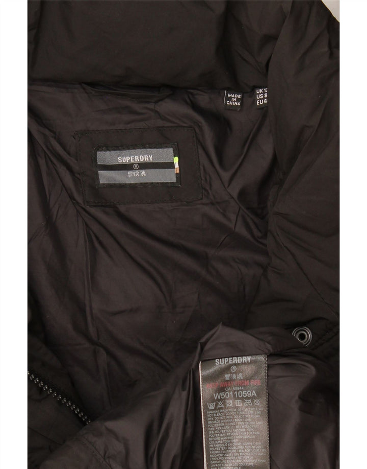 Женская стеганая куртка Superdry UK 12, средний черный полиэстер