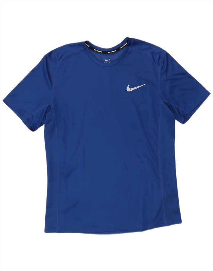 Мужская футболка Nike Dri Fit, средний синий полиэстер
