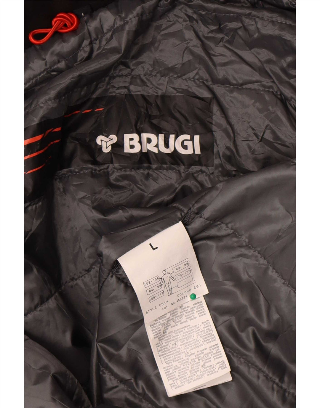 Мужская утепленная куртка Brugi UK 40, большая черная, полиэстер с цветными блоками