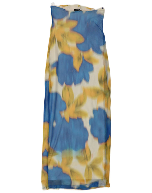 Женское платье без бретелек ZARA UK 8, маленькое разноцветное хлопковое платье тай-дай