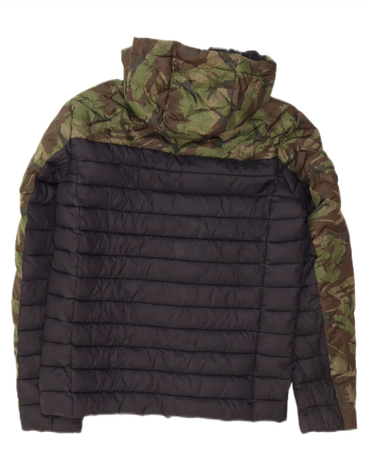 Мужская утепленная куртка с капюшоном Superdry UK 38, средний зеленый камуфляжный полиэстер