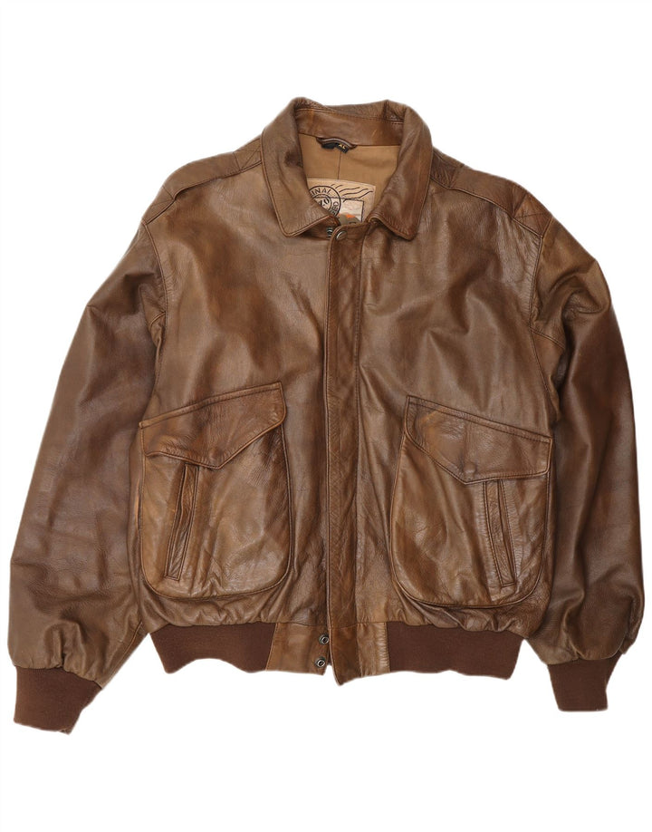 Мужская кожаная куртка Outback UK 42 XL Коричневая кожа
