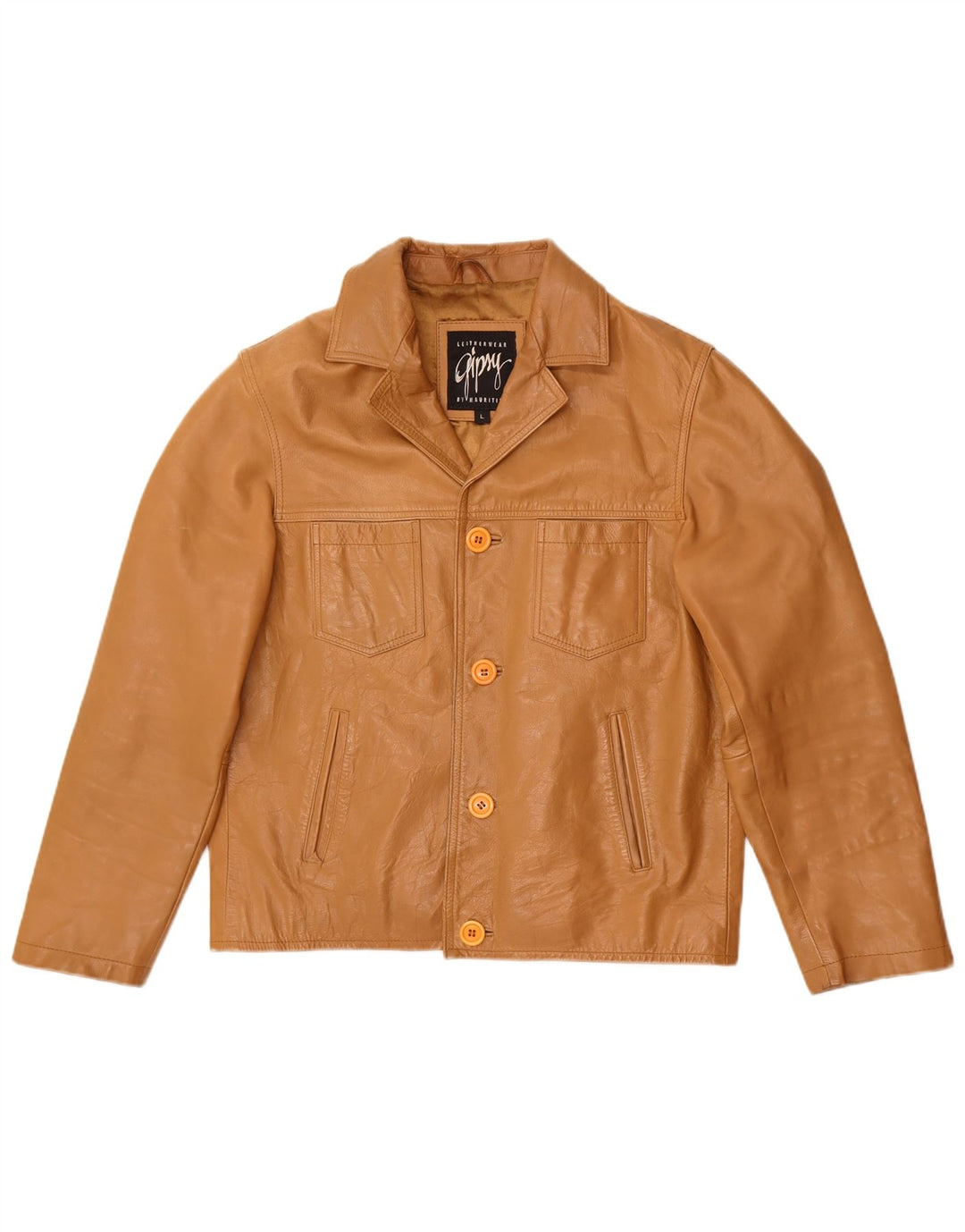 Мужская кожаная куртка Gipsy UK 40, большая коричневая кожа