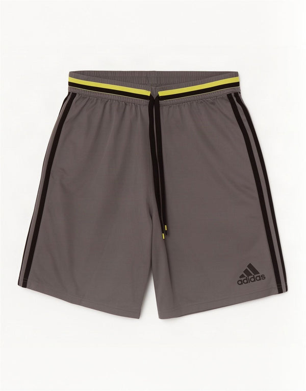 Мужские спортивные шорты Adidas Climalite среднего серого цвета из полиэстера