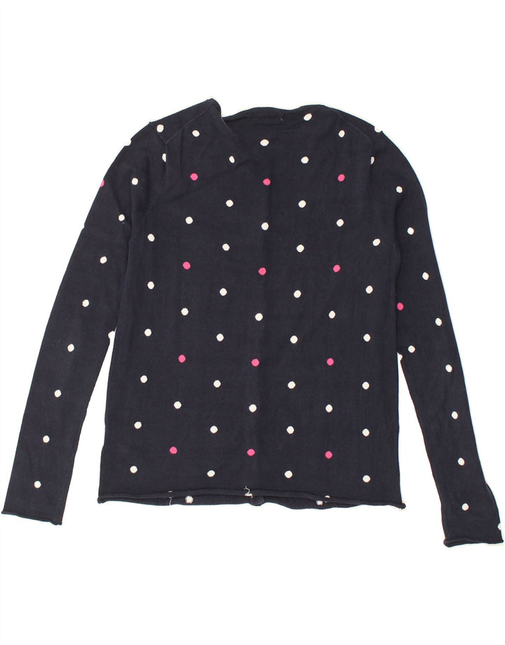 SUN68 Womens Cardigan Sweater UK 12 Medium Navy Blue Spotted Cotton | Vintage Sun68 | Thrift | Second-Hand Sun68 | Used Clothing | Messina Hembry 