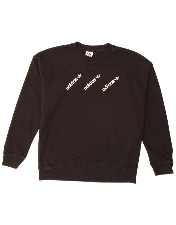 Женский свитер с рисунком ADIDAS UK 14, большой черный хлопок