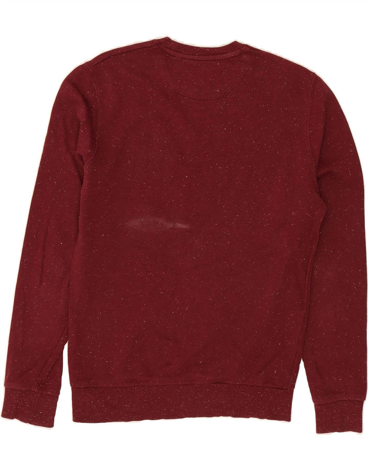 LYLE & SCOTT Mens Sweatshirt Jumper Small Burgundy Flecked Cotton Vintage Lyle & Scott and Second-Hand Lyle & Scott from Messina Hembry 
