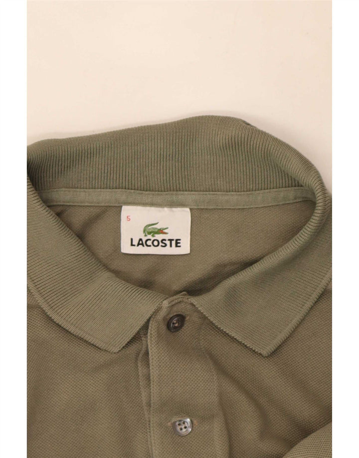 Мужская рубашка-поло Lacoste, размер 5, большой размер, цвет хаки, хлопок