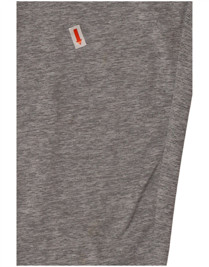 Леггинсы REEBOK для девочек 13-14 лет, серые, полиэстер с цветными блоками