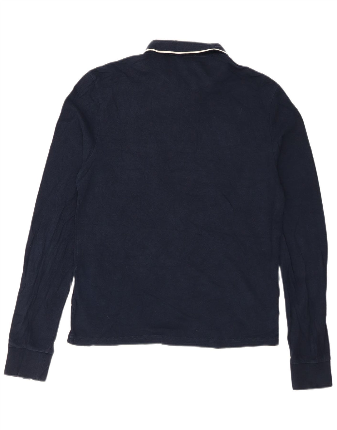 Мужская рубашка поло приталенного кроя с длинным рукавом PENGUIN, темно-синяя, среднего размера