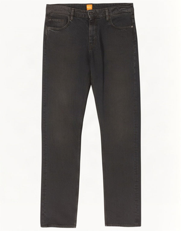 Мужские прямые джинсы Hugo Boss W34 L34, черный хлопок