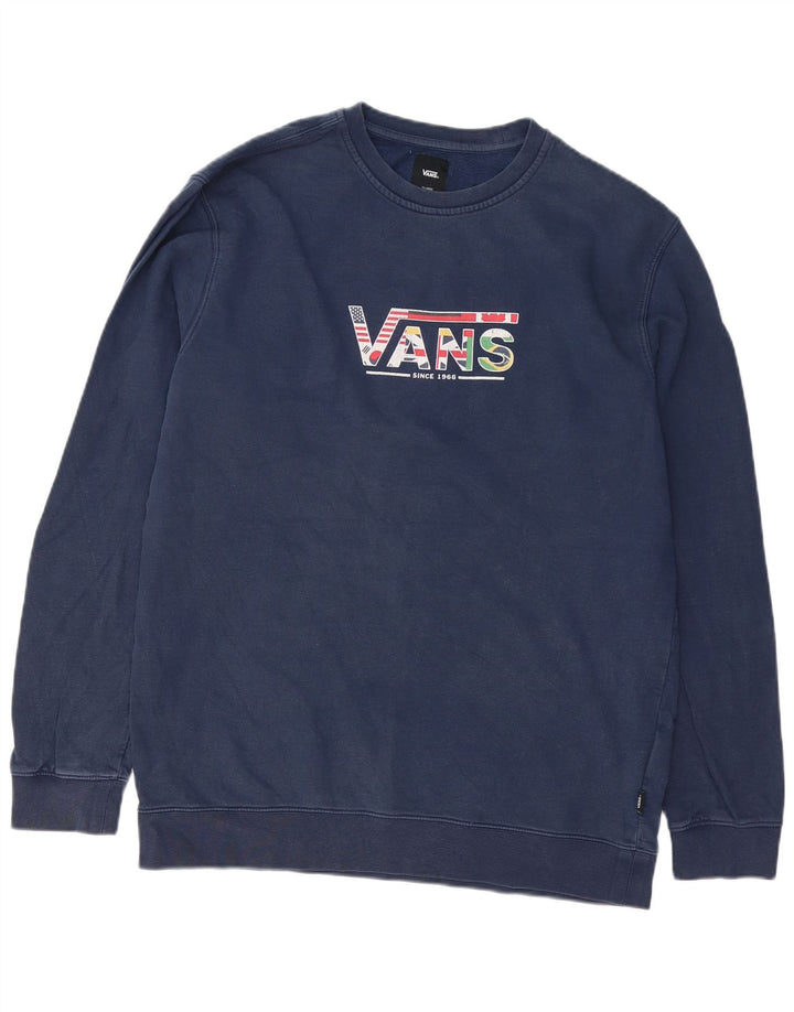 Мужской свитшот с рисунком Vans XL, темно-синий, хлопок