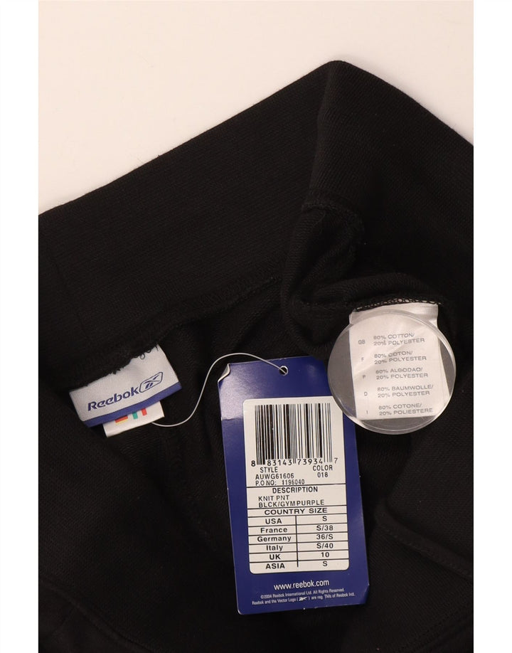 Женские спортивные брюки Reebok UK 10, маленькие, черные, хлопковые
