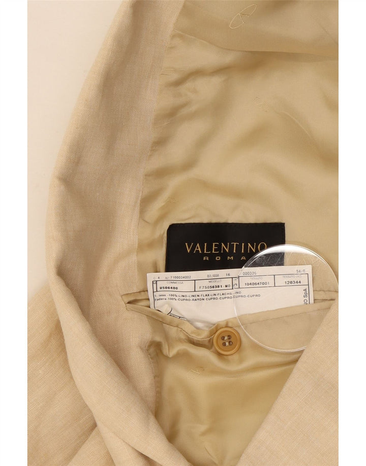 Мужской двубортный пиджак Valentino IT 54 2XL бежевый льняной