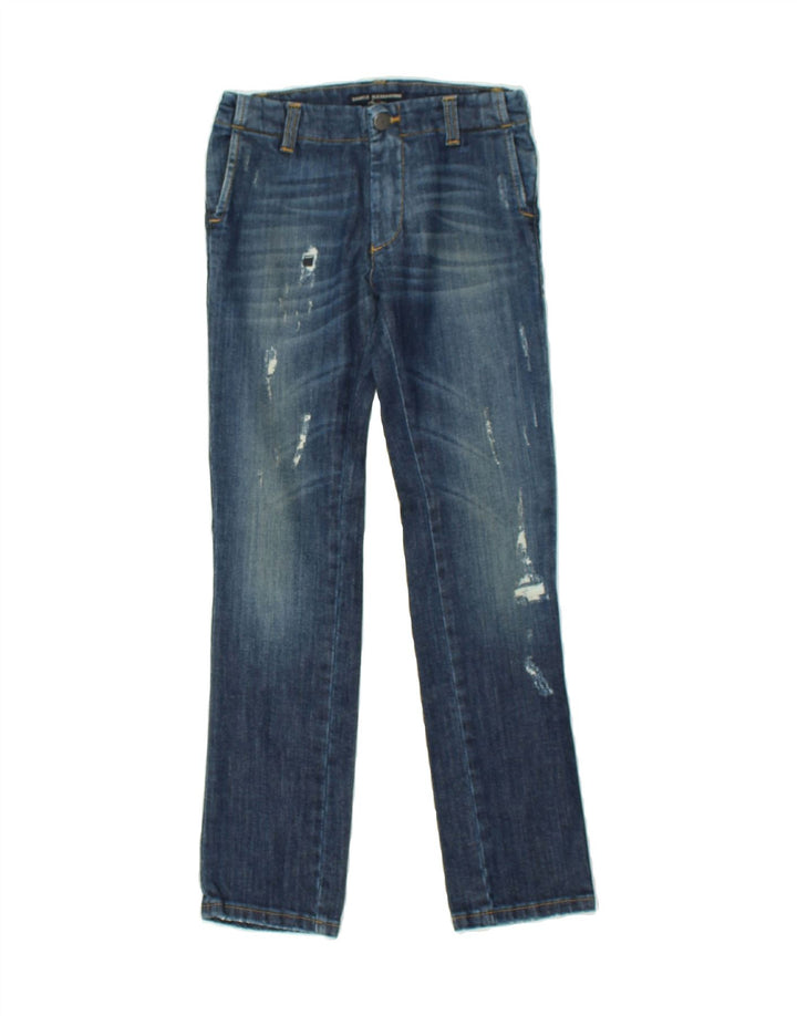 DANIELE ALESSANDRINI Boys Distressed Slim Jeans 7-8 Years W24 L25  Blue | Vintage Daniele Alessandrini | Thrift | Second-Hand Daniele Alessandrini | Used Clothing | Messina Hembry 