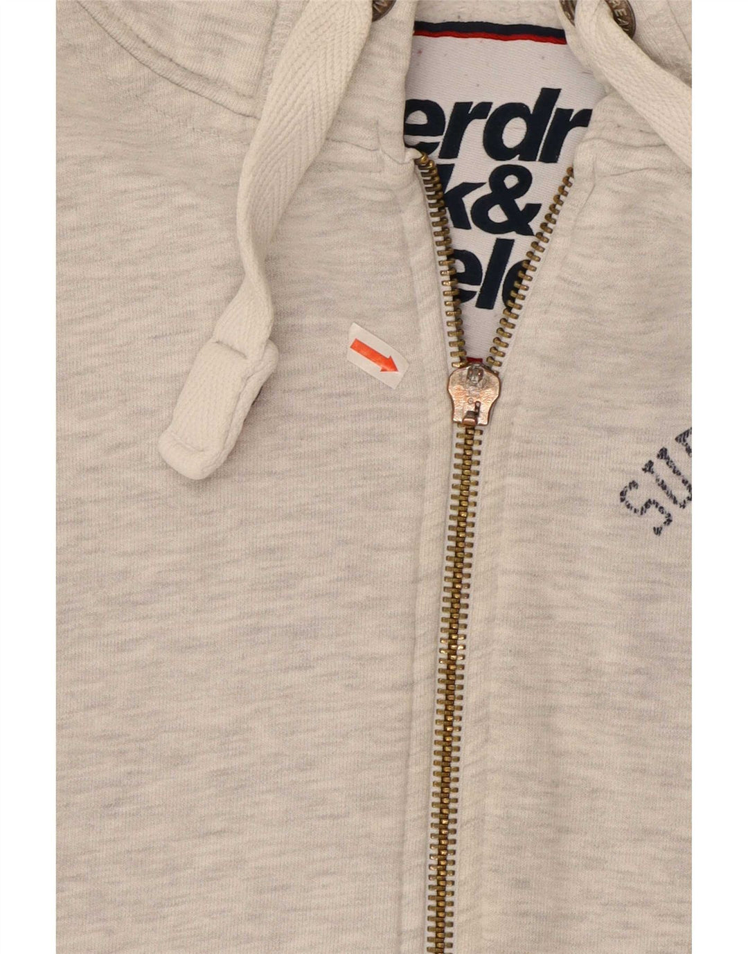 Мужской свитер с капюшоном на молнии Superdry, большой серый, хлопковый