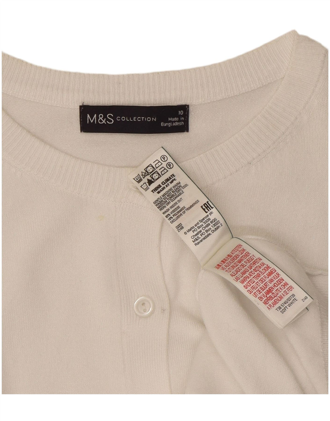 Женский кардиган Marks & Spencer UK 10, маленький белый вискоза