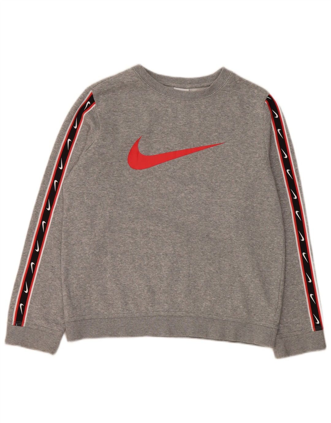 Джемпер с рисунком Nike для мальчиков 12–13 лет, большой серый с цветными блоками