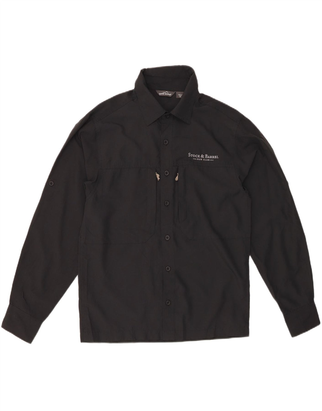 Мужская рубашка с рисунком Eddie Bauer XS, черная, полиэстер