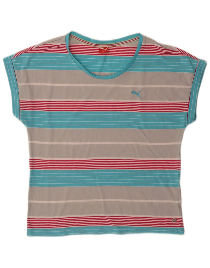 Женская футболка Puma Top UK 12 Medium разноцветная полоска