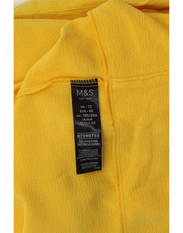 Женское платье прямого кроя Marks & Spencer UK 12, полиэстер среднего желтого цвета