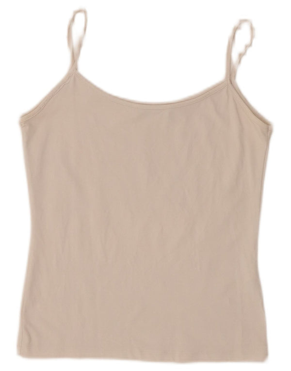 Женский топ на бретельках Zara UK 12, средний, бежевый, нейлон
