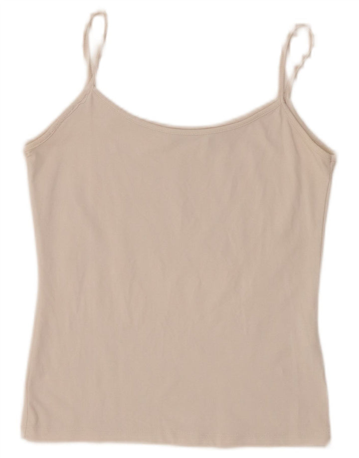 Женский топ на бретельках Zara UK 12, средний, бежевый, нейлон