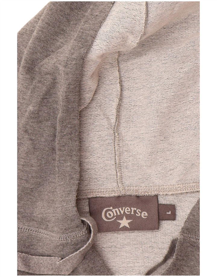 Женский джемпер с капюшоном CONVERSE UK 14, большой серый, хлопок