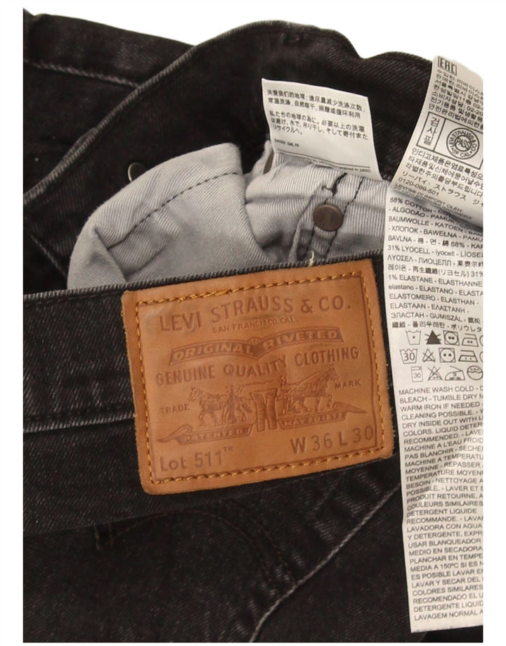 Мужские джинсы Levi's Slim 511 W36 L30, черный хлопок