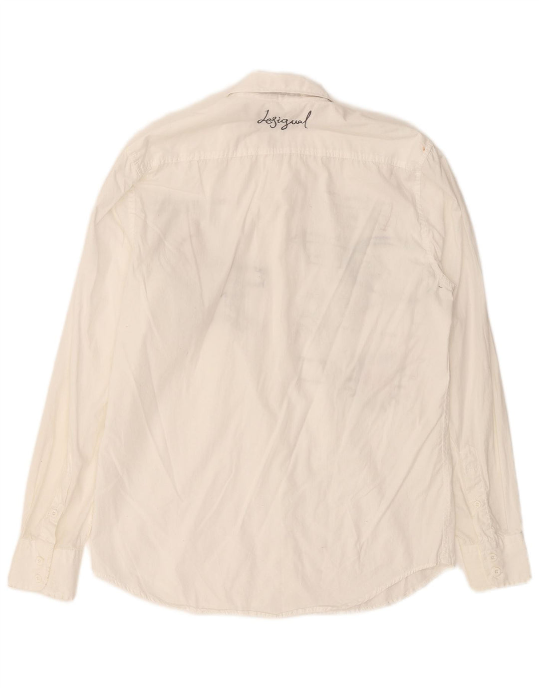 DESIGUAL Мужская рубашка с рисунком среднего белого цвета